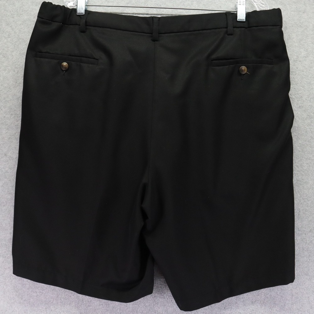 Haggar Shorts Mens 40 Chino Golf Resort Casual Pleated Black - Picture 9 of 9